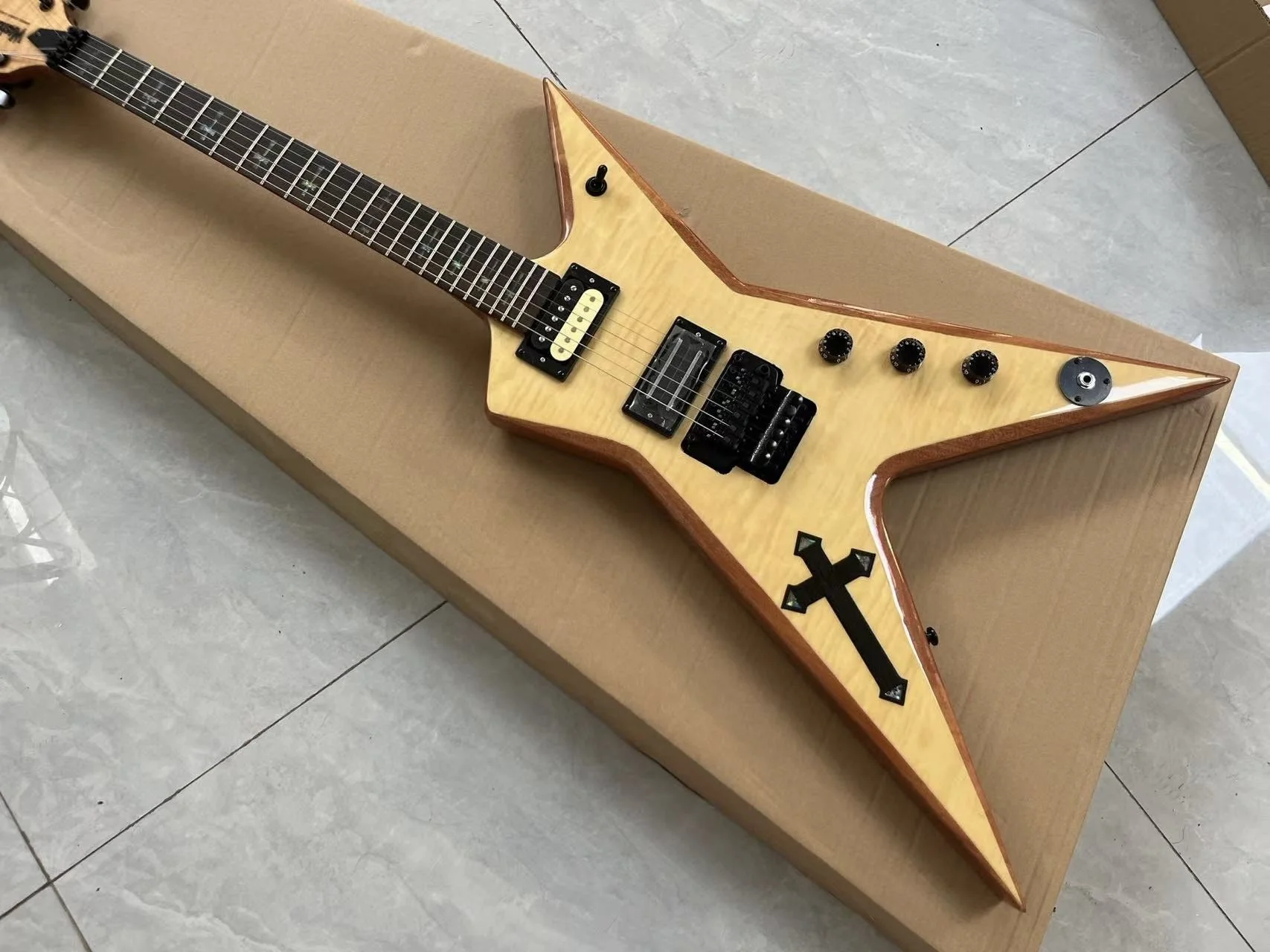 Dimebag Darrell FROM HELL Cream Vintage Lightning Bolt Guitar